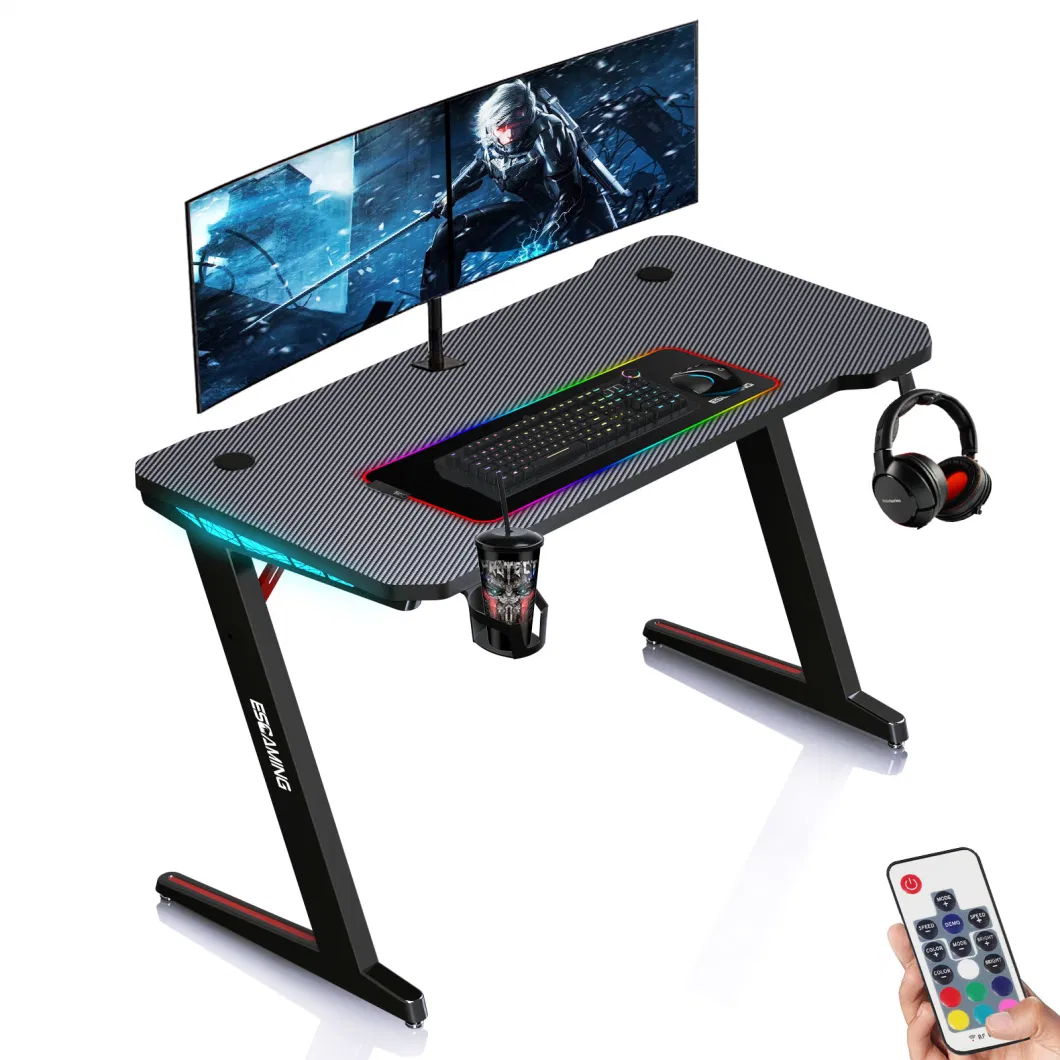 Chinese Home Living Room Furniture Economic Computer Standing Gaming Desk with Side Table